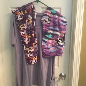 LuLaRoe Perfect and Disney Leggins Set